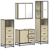 4Â Piece Bathroom Furniture SetÂ Sonoma Oak Engineered Wood