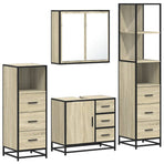 4Â Piece Bathroom Furniture SetÂ Sonoma Oak Engineered Wood