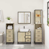 4Â Piece Bathroom Furniture SetÂ Sonoma Oak Engineered Wood