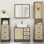 4Â Piece Bathroom Furniture SetÂ Sonoma Oak Engineered Wood