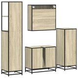 4Â Piece Bathroom Furniture SetÂ Sonoma Oak Engineered Wood