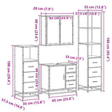 4Â Piece Bathroom Furniture SetÂ Sonoma Oak Engineered Wood