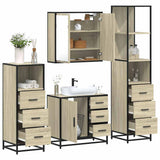 4Â Piece Bathroom Furniture SetÂ Sonoma Oak Engineered Wood