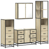 4Â Piece Bathroom Furniture SetÂ Sonoma Oak Engineered Wood
