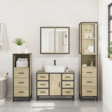 4Â Piece Bathroom Furniture SetÂ Sonoma Oak Engineered Wood - Side View