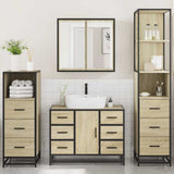 4Â Piece Bathroom Furniture SetÂ Sonoma Oak Engineered Wood