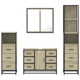4Â Piece Bathroom Furniture SetÂ Sonoma Oak Engineered Wood
