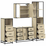 4Â Piece Bathroom Furniture SetÂ Sonoma Oak Engineered Wood