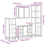 4Â Piece Bathroom Furniture SetÂ Sonoma Oak Engineered Wood