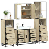 4Â Piece Bathroom Furniture SetÂ Sonoma Oak Engineered Wood