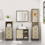 4Â Piece Bathroom Furniture SetÂ Sonoma Oak Engineered Wood - Side View