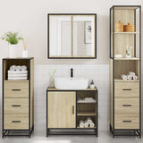 4Â Piece Bathroom Furniture SetÂ Sonoma Oak Engineered Wood - Top-Down View
