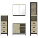 4Â Piece Bathroom Furniture SetÂ Sonoma Oak Engineered Wood