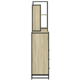 4Â Piece Bathroom Furniture SetÂ Sonoma Oak Engineered Wood - Close-Up Angle