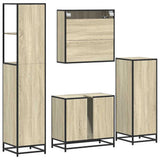 4Â Piece Bathroom Furniture SetÂ Sonoma Oak Engineered Wood - Low Angle