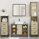 4Â Piece Bathroom Furniture SetÂ Sonoma Oak Engineered Wood