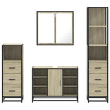 4Â Piece Bathroom Furniture SetÂ Sonoma Oak Engineered Wood - 45-Degree Angle