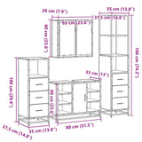 4Â Piece Bathroom Furniture SetÂ Sonoma Oak Engineered Wood