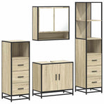 4Â Piece Bathroom Furniture SetÂ Sonoma Oak Engineered Wood