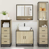 4Â Piece Bathroom Furniture SetÂ Sonoma Oak Engineered Wood - Top-Down View