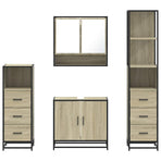 4Â Piece Bathroom Furniture SetÂ Sonoma Oak Engineered Wood