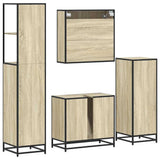 4Â Piece Bathroom Furniture SetÂ Sonoma Oak Engineered Wood - Low Angle