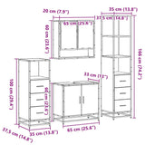 4Â Piece Bathroom Furniture SetÂ Sonoma Oak Engineered Wood