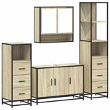 4Â Piece Bathroom Furniture SetÂ Sonoma Oak Engineered Wood