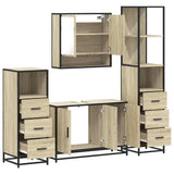 4Â Piece Bathroom Furniture SetÂ Sonoma Oak Engineered Wood