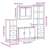 4Â Piece Bathroom Furniture SetÂ Sonoma Oak Engineered Wood
