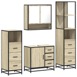 4Â Piece Bathroom Furniture SetÂ Sonoma Oak Engineered Wood