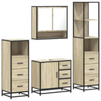4Â Piece Bathroom Furniture SetÂ Sonoma Oak Engineered Wood