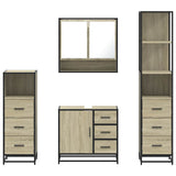 4Â Piece Bathroom Furniture SetÂ Sonoma Oak Engineered Wood - 45-Degree Angle