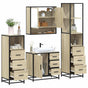 4Â Piece Bathroom Furniture SetÂ Sonoma Oak Engineered Wood