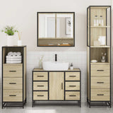 4Â Piece Bathroom Furniture SetÂ Sonoma Oak Engineered Wood - Side View