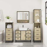 4Â Piece Bathroom Furniture SetÂ Sonoma Oak Engineered Wood