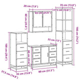 4Â Piece Bathroom Furniture SetÂ Sonoma Oak Engineered Wood - Extra Image