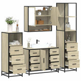 4Â Piece Bathroom Furniture SetÂ Sonoma Oak Engineered Wood
