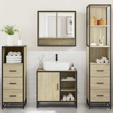 4Â Piece Bathroom Furniture SetÂ Sonoma Oak Engineered Wood - Side View