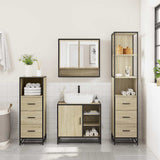 4Â Piece Bathroom Furniture SetÂ Sonoma Oak Engineered Wood - Top-Down View