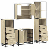 4Â Piece Bathroom Furniture SetÂ Sonoma Oak Engineered Wood