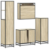 4Â Piece Bathroom Furniture SetÂ Sonoma Oak Engineered Wood