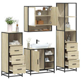 4Â Piece Bathroom Furniture SetÂ Sonoma Oak Engineered Wood