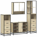 4Â Piece Bathroom Furniture SetÂ Sonoma Oak Engineered Wood
