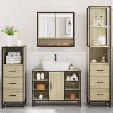 4Â Piece Bathroom Furniture SetÂ Sonoma Oak Engineered Wood - Side View