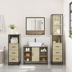 4Â Piece Bathroom Furniture SetÂ Sonoma Oak Engineered Wood