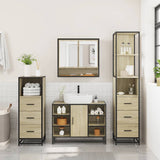 4Â Piece Bathroom Furniture SetÂ Sonoma Oak Engineered Wood - Top-Down View