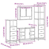 4Â Piece Bathroom Furniture SetÂ Sonoma Oak Engineered Wood