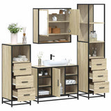 4Â Piece Bathroom Furniture SetÂ Sonoma Oak Engineered Wood