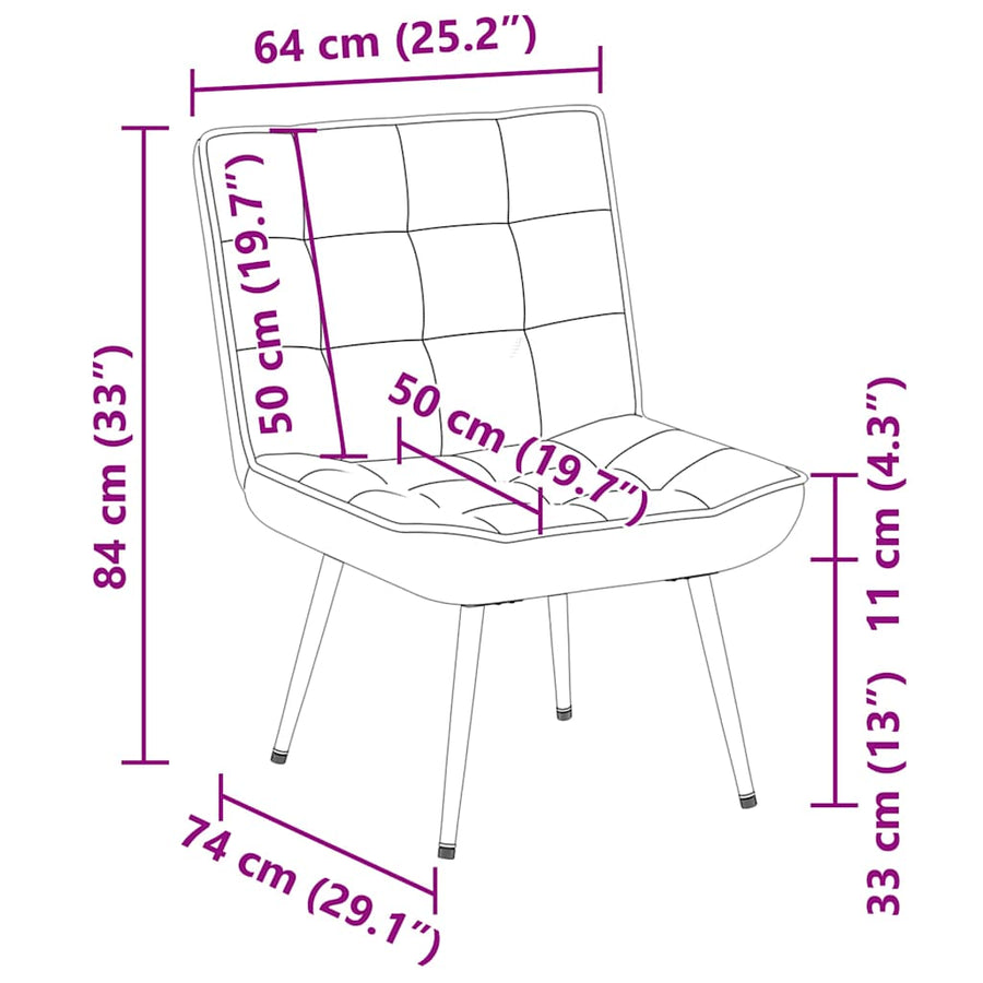Relaxing Chair Black 64x74x84 cm Velvet